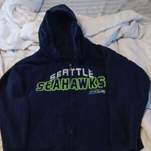 Seattle Seahawks Navy Blue Performance Jacket Full Zip Mens Large